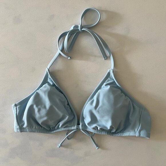 Baby Blue Halter Tie Bikini Swimsuit Top XL - Picture 1 of 6